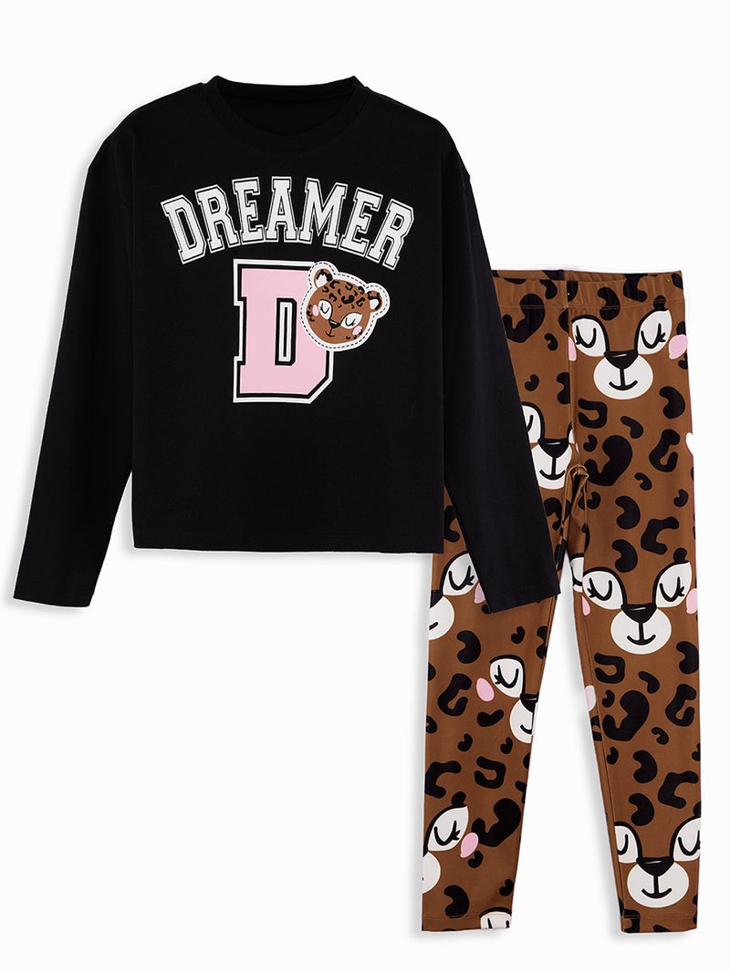 Denokids Leopard Girl T-shirt Leggings Set - Image 3